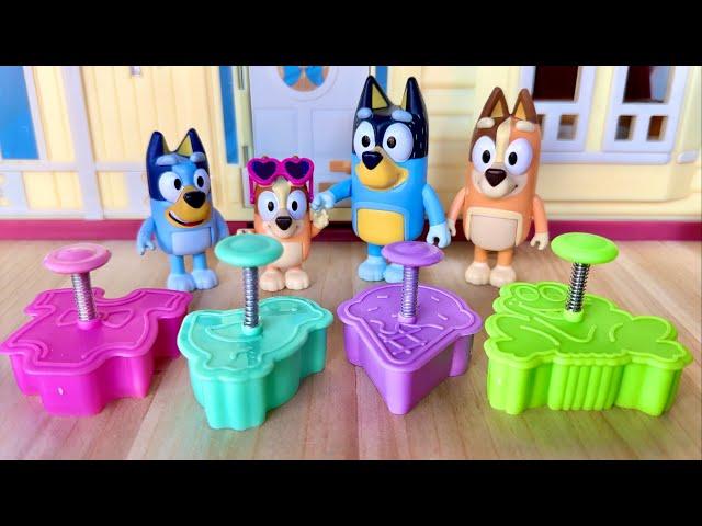 How to Make Play-doh Creations with Bluey toys using Cookie Cutters