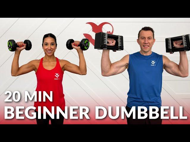 20 Min Beginner Dumbbell Full Body Workout at Home Strength Training