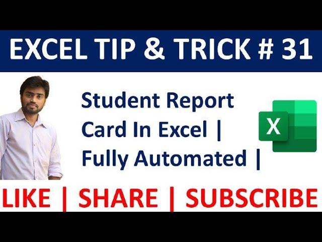 Student Report Card In Excel | Fully Automated