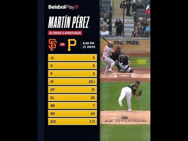 Martín Pérez reta Gigantes en casa  #mlb #grandesligas #beisbol #pirates #venezuela