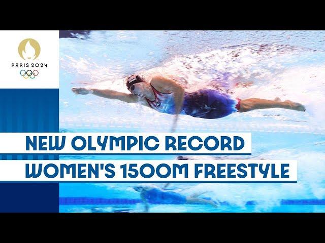 Katie Ledecky breaks her Olympic record in the Women's 1500m Freestyle | #Paris2024 highlights