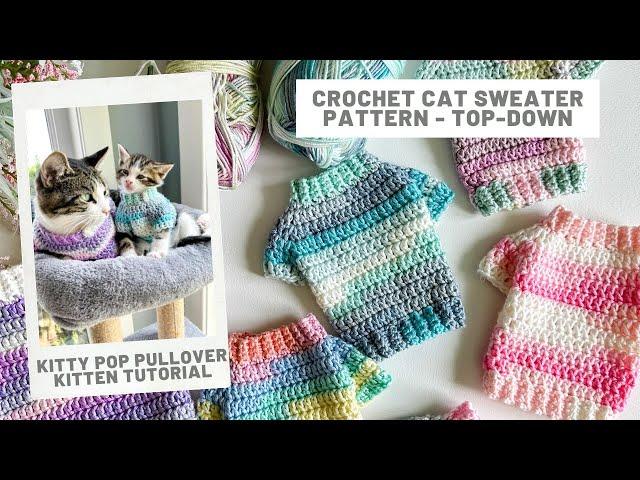 Crochet Cat sweater Pattern - Top-Down Seamless Construction