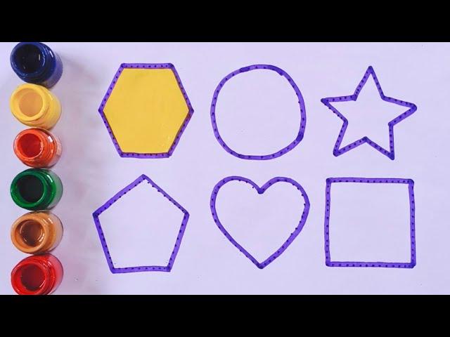 Hexagon Circle Star Pentagon Heart Square | 2d Shapes drawing, 9