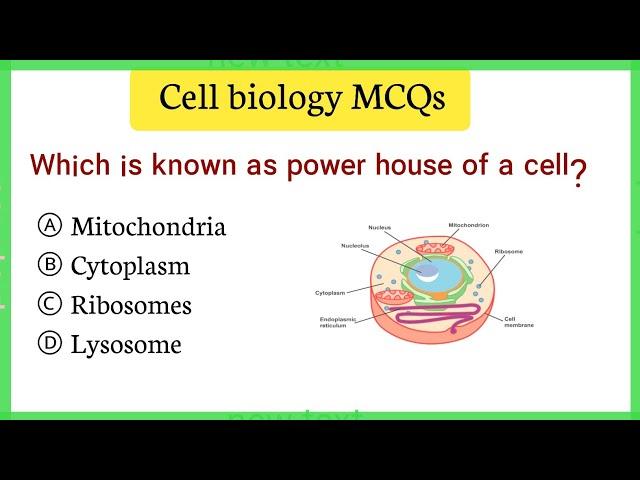 Cell biology Mcq | Cell mcqs | cell mcq for competitive exams