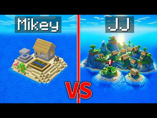 Mikey Tiny vs JJ Giant ISLAND Battle in Minecraft (Maizen)