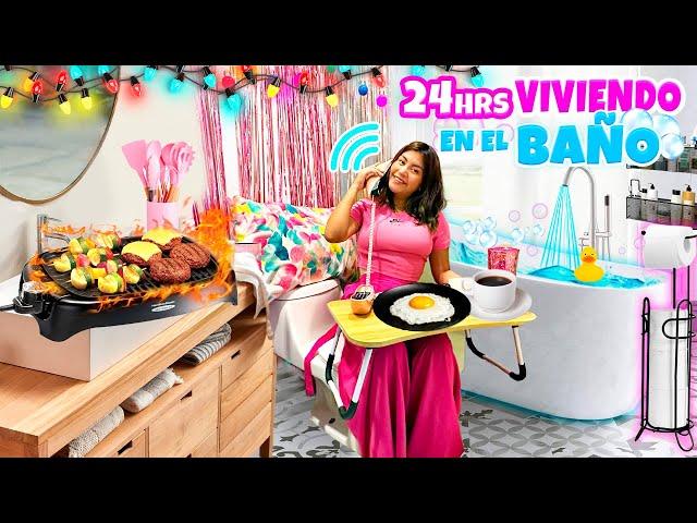 24 HORAS VIVIENDO en EL BAÑO  Decoración Bonita | CONNY MERLIN