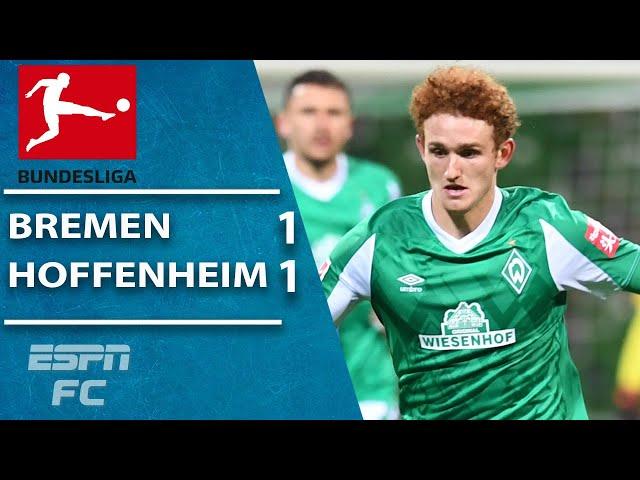 Josh Sargent's Werder Bremen draw vs. Hoffenheim | ESPN FC Bundesliga Highlights