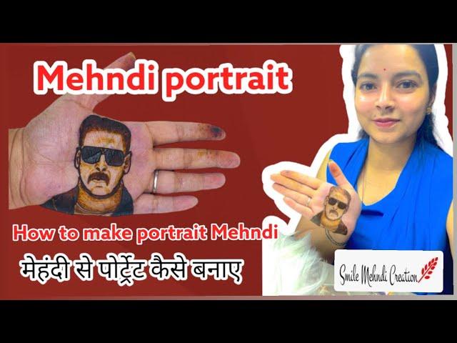 Portrait mehndi tutorial | how to make portrait mehndi | portrait mehndi on hand | portrait mehndi