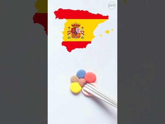 Spain flag clay colors mixing ideas #spain #clay #colormixing #diy #asmr #art #shorts #ideas #yt 