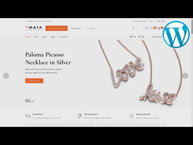 Maia Jewelry Store Website  WordPress Themes & Templates 