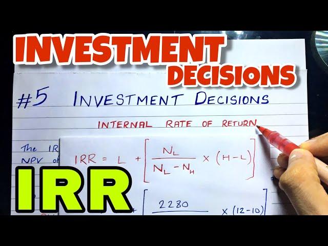 #5 Internal Rate of Return (IRR) - Investment Decision - Financial Management ~ B.COM / CMA / CA