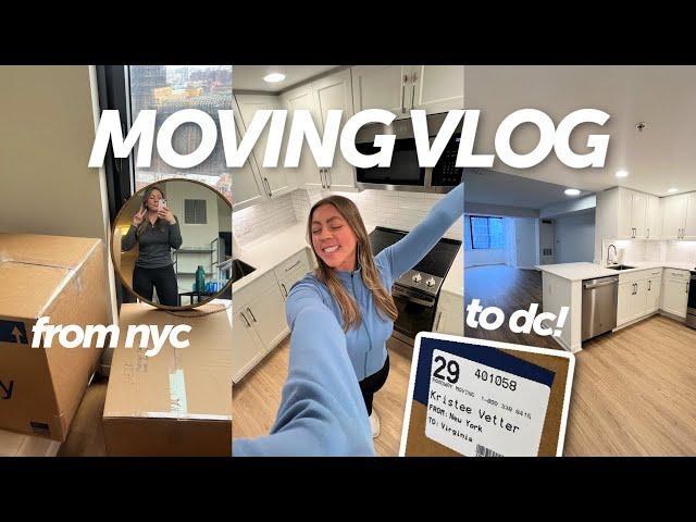 THE MOVING VLOG: moving from nyc to dc! movers, first night in my NEW apartment, layout ideas etc