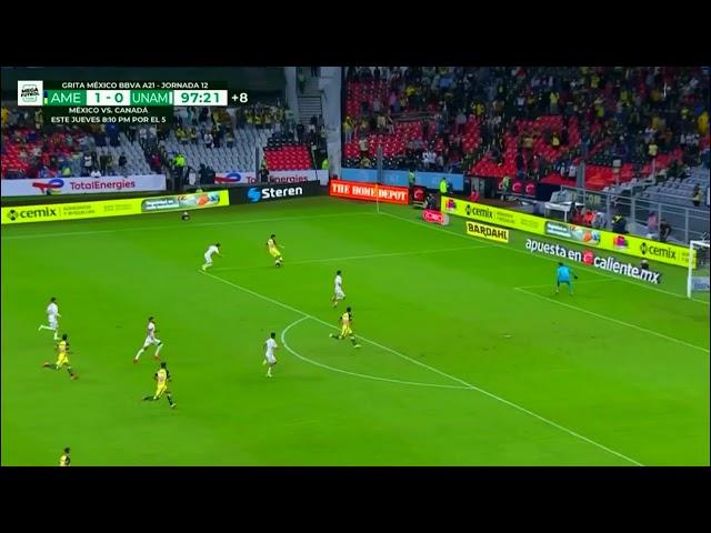 Gol de Mauro Lainez | América 2 - 0 Pumas | LIGA BBVA MX | Grita México A21 - Jornada 12