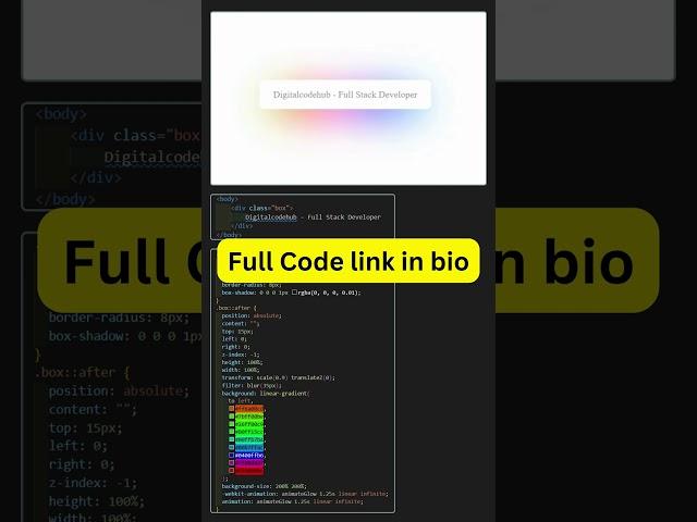 Under glow Animated Gradient using html and CSS