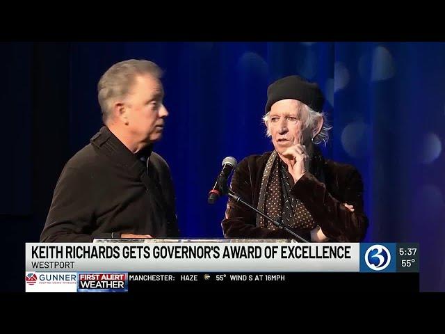 Rolling Stones guitarist Keith Richards receives Connecticut Governor’s Award of Excellence