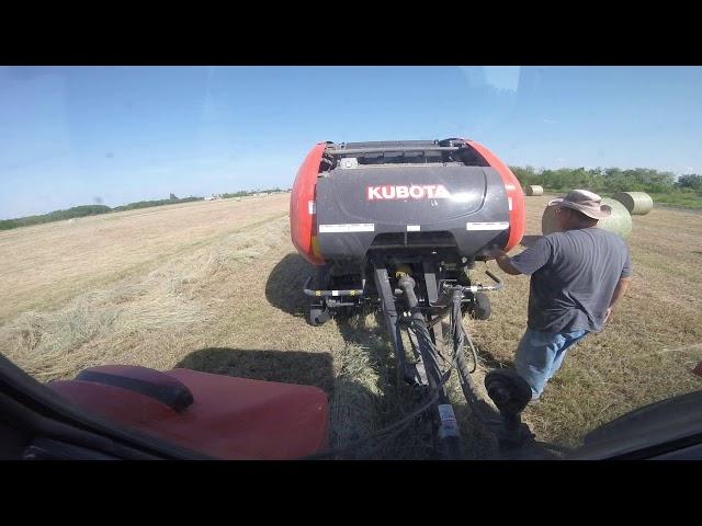 Baling Hay with Kubota BV4160