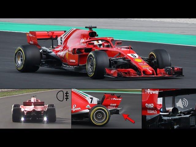 Ferrari SF71H F1 2018 In Action - Strange Test Lights, Rear Smoke, Wastegates Opening & More!