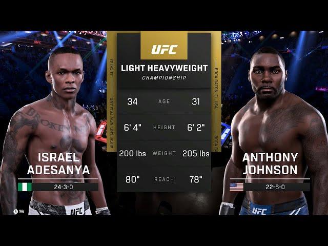 Israel Adesanya vs. Anthony Johnson Full Fight - UFC 5 Fight Night