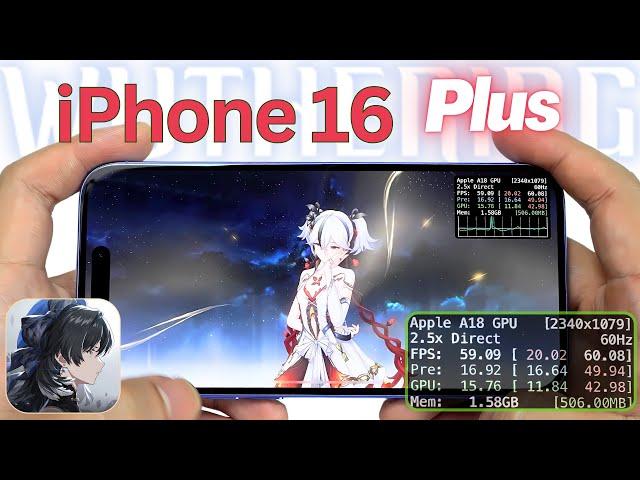 iPhone 16 Plus Wuthering Waves Gaming review | FPS & Battery Drain test