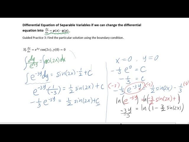 Topic 5 Solving Separable Differential Equations (2)