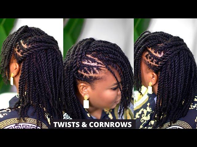 #MINITWISTS TWISTS & CORNROWS ON MEDIUM TYPE 4 NATURAL HAIR| NO EXTENSION ADDED