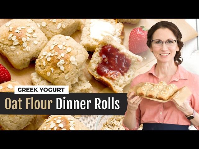 Oat Flour Dinner Rolls with Greek Yogurt | No Yeast | Gluten-Free