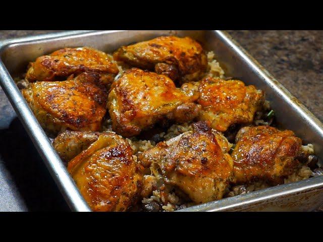 The Best Oven Baked Chicken and Rice EVER!!! | Baked Chicken Recipe