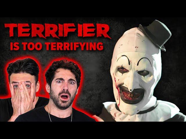 Easily scared man-babies scream watching *TERRIFIER*