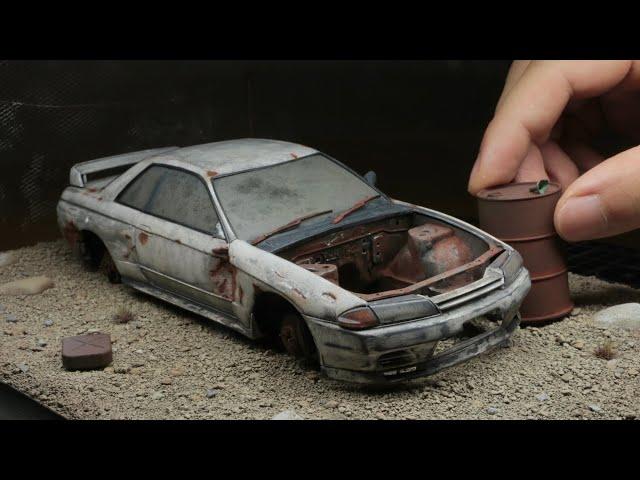 Abandoned Nissan Skyline GT-R in the Desert | 1/24 Diorama Build | Tamiya