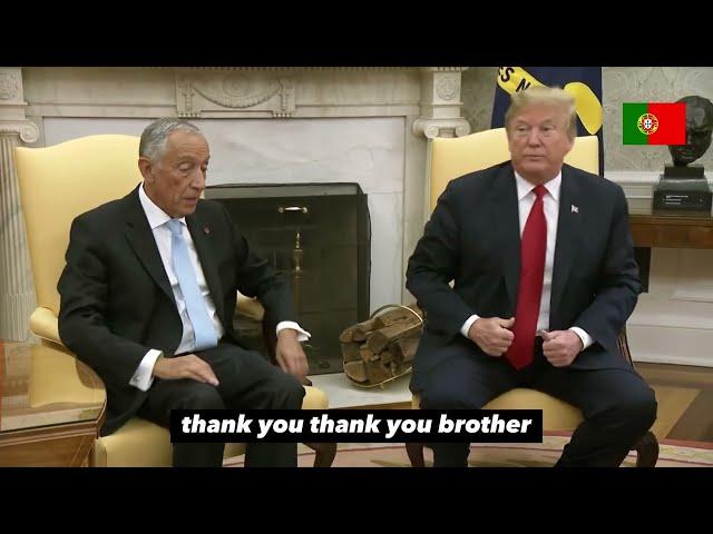 Donald Trump talks about Cristiano Ronaldo with Portugal president in white house 