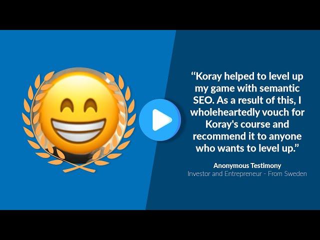 Anonymous Testimonial for Koray Tugberk GUBUR and Holistic SEO Finance and Loan