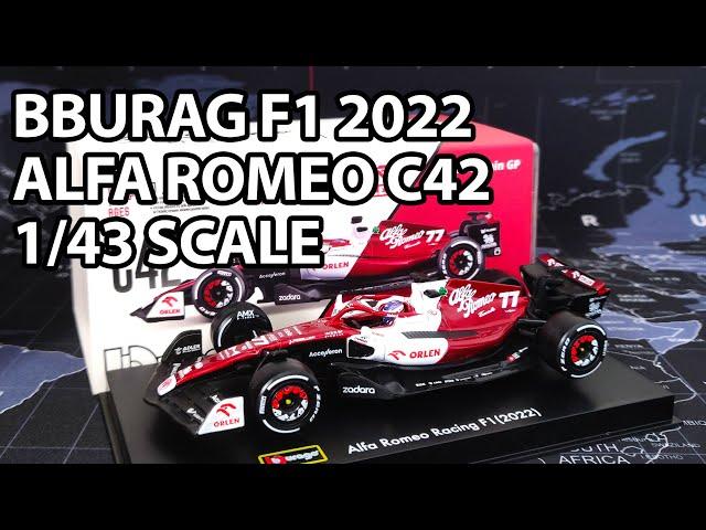 Bburago F1 1/43 2022 Alfa Romeo C42 Scale Diecast Model Unboxing and Review