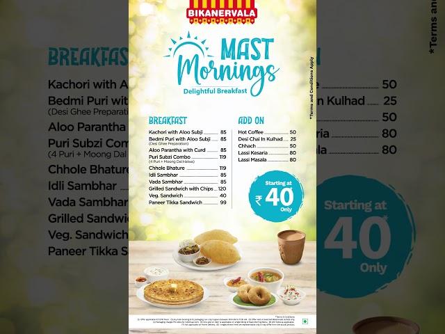 Start Your Day with Bikanervala's Good Morning Menu! ️