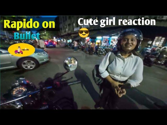 Rapido on Bullet bike ||Cute girl reaction ||part time job in Kolkata||@MilesTraveller