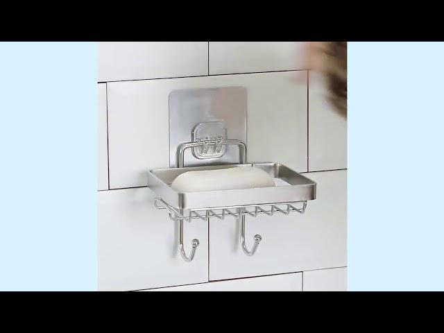 Soap Dish Holder Stainless Steel Adhesive for Shower, Bathroom