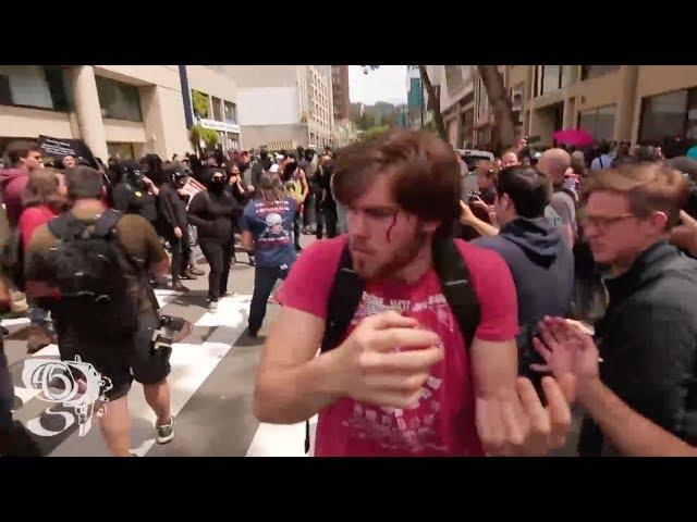 Berkeley: Footage shows U-lock beating at rally for Donald Trump