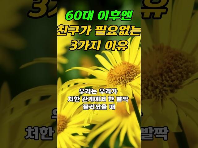 60대 이후엔 친구가 필요없는 3가지 이유 - 내인생 나답게 사는 법 ㅣ인생조언ㅣ삶의 지혜#오디오북#조언#지혜#명언#인생#깨달음#50대#60대#법정#법륜#인상#40대#좋은글#친구