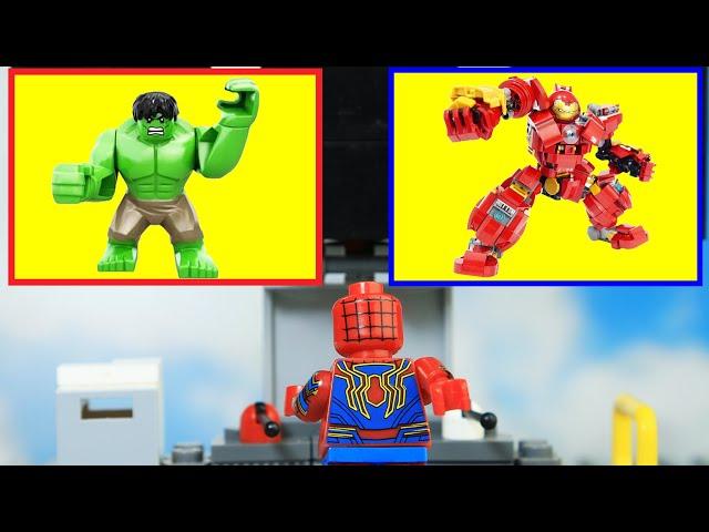 LEGO Spider-man Experimental Hulk vs Robot Iron Man Lego City Random Machine Funny