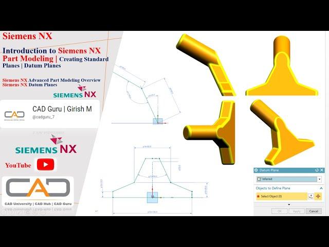 Intro to Siemens Nx Advanced Part Modeling & Datum Planes | Siemens NX Course | Siemens NX Tutorials