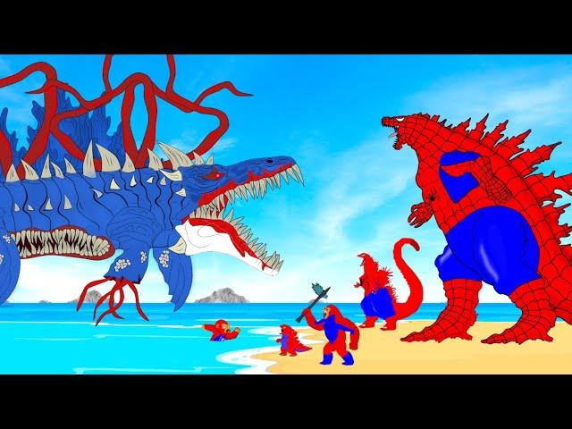 Rescue Team GODZILLA SPIDER From MOSASAURUS ZOOCHOSIS : Who Will Win? | Godzilla Cartoon Compilation