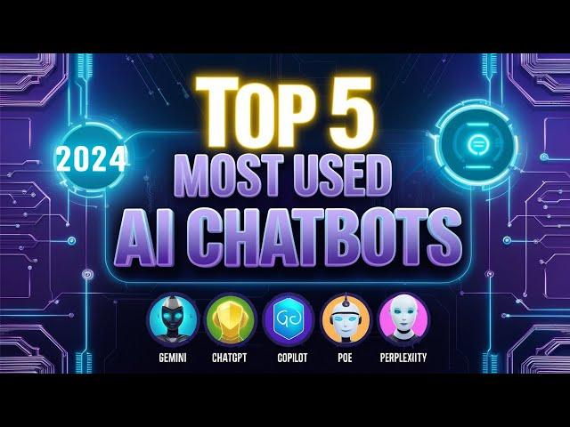 Top 5 Most used ai chatbot 2024. Gemini, ChatGPT ,Microsoft Copilot, poe, Perplexity