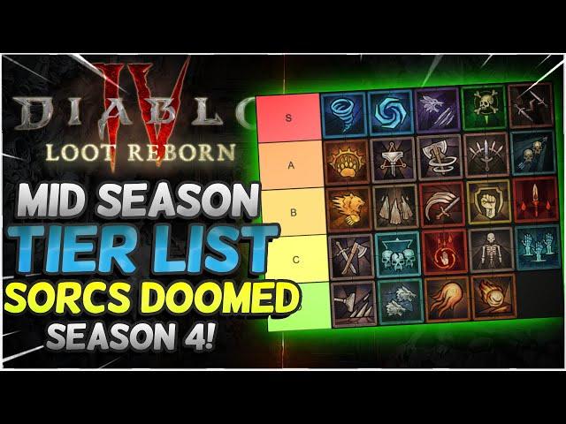 Diablo 4 Mid Season Class Tier List Season 4!