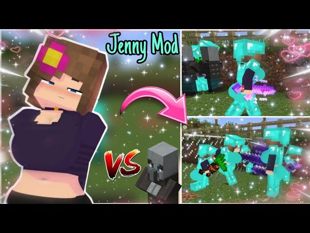 Jenny Mod 1.3 New Beta Version Gameplay / Minecraft Jenny MOD 1.12.2 / 5 jenny vs 50 Vindicator