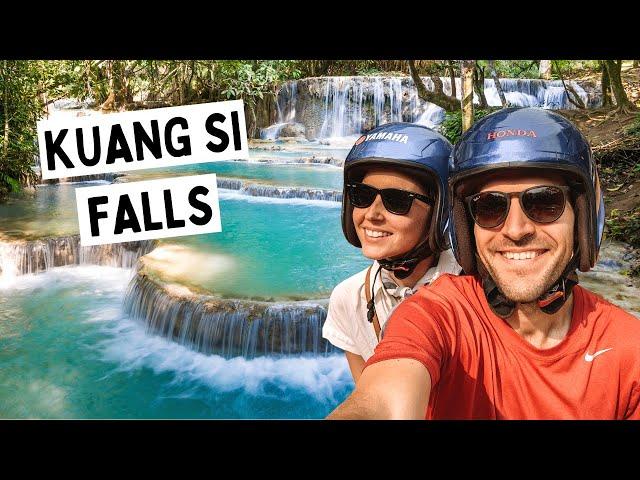 AMAZING LAYERED WATERFALLS at Kuang Si Falls in Luang Prabang!