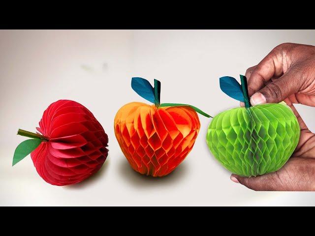 DIY Paper Apple | 3D Paper Apple | Paper Craft For School | Paper Craft | Easy Kids Craft Ideas 