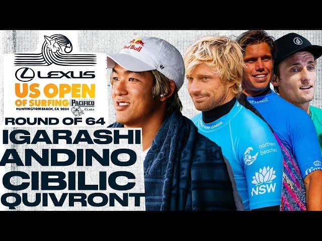 Kanoa Igarashi, Kolohe Andino, Morgan Cibilic, Charly Quivront | Lexus US Open of Surfing 2024