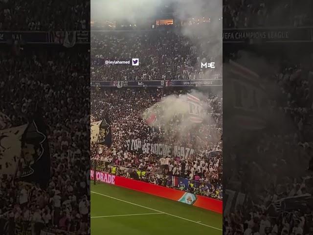 PSG fans unfurl 'Stop Genocide in Gaza' banner