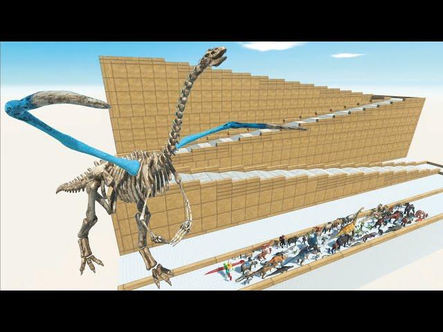 ESCAPE FROM ALIEN THERIZINOSAURUS SKELETON - LAST SURVIVOR - Animal Revolt Battle Simulator