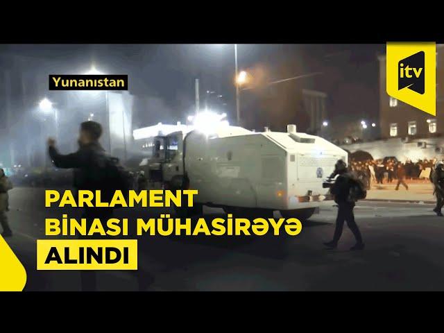 Afinada etirazçılar və polis arasında qarşıdurma olub