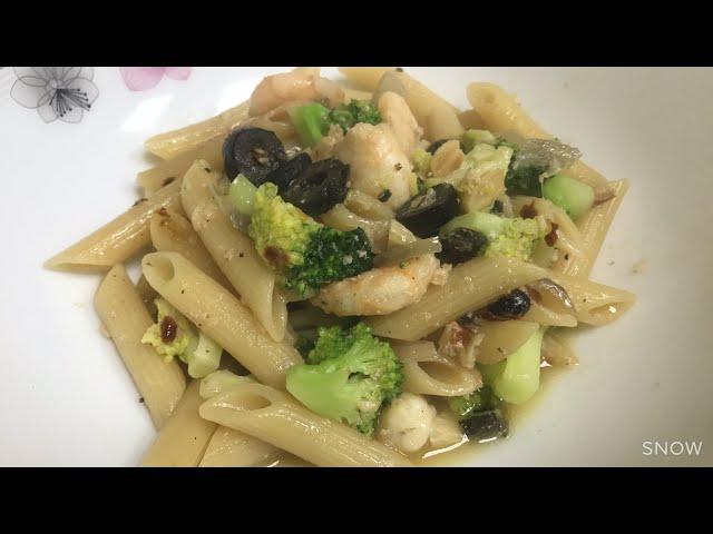 Shrimp pasta with broccoli for dinner/ Kusina Ni Icoy